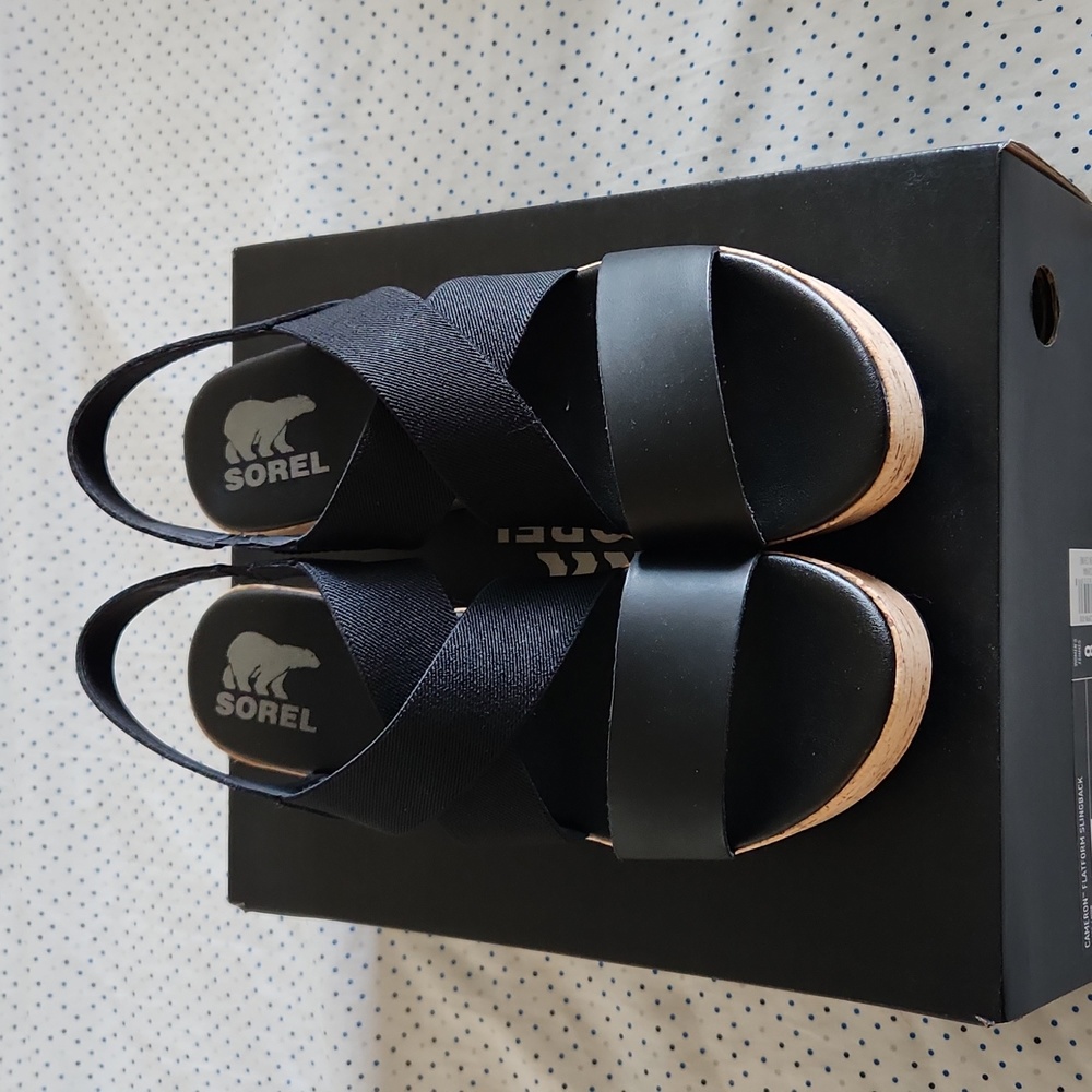 BRAND NEW SOREL Cameron Flatform Slingbacks in size 8 in original box